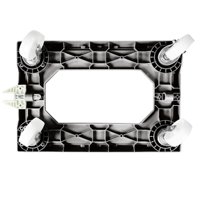 SOCLE NOIR 4 ROUES CHAPE ACIER – Socle rouleur 4 roues – HygiRéa