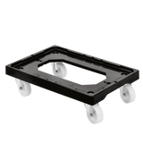 SOCLE NOIR 4 ROUES CHAPE INOX – Socle rouleur 4 roues – HygiRéa