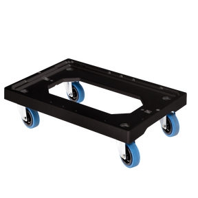 SOCLE NOIR 4R SILENCE CHAPE ACIER – Socle rouleur 4 roues – HygiRéa