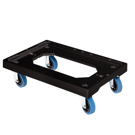 SOCLE NOIR 4 R. SILENCE CHAPE INOX – Socle rouleur 4 roues – HygiRéa