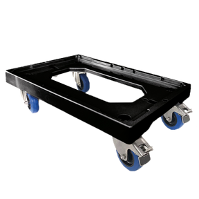 SOCLE NOIR 4 R Sil 2 FR C INOX – Socle rouleur 4 roues – HygiRéa