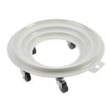 SOCLE ROND GRIS 5 ROUES CHAPE ACIER – Socle rouleur rond 5 roues – HygiRéa