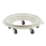 SOCLE ROND GRIS 5 ROUES CHAPE ACIER – Socle rouleur rond 5 roues – HygiRéa