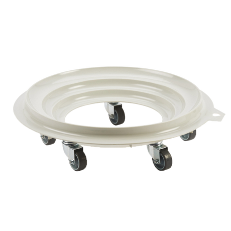 SOCLE ROND GRIS 5 ROUES CHAPE ACIER – Socle rouleur rond 5 roues – HygiRéa