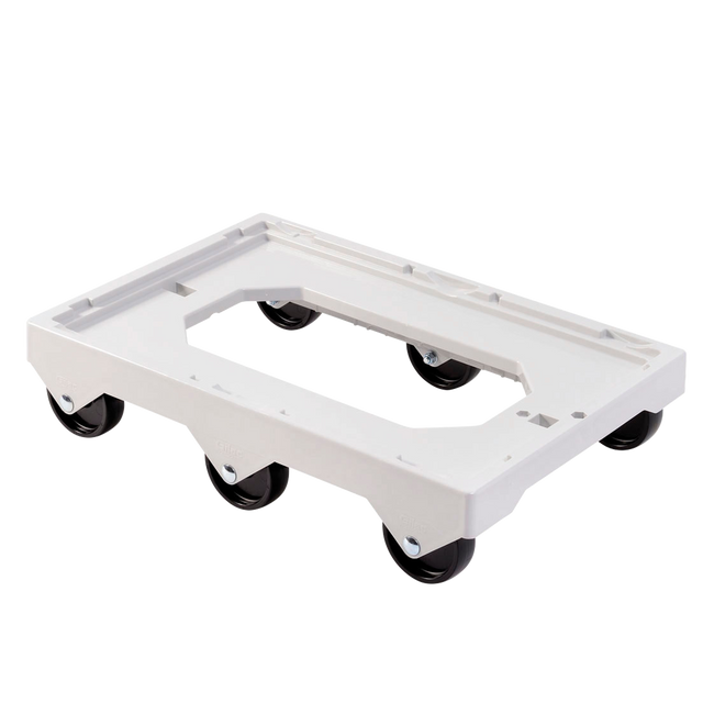 SOCLE GRIS 6 ROUES AXE INOX – Socle rouleur 6 roues – HygiRéa
