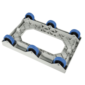 SOCLE GRIS 6 ROUES SILENCE AXE INOX – Socle rouleur 6 roues – HygiRéa