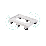 SOCLE GRIS 6 ROUES AXE ACIER – Socle rouleur 6 roues – HygiRéa