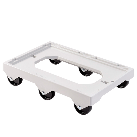 SOCLE GRIS 6 ROUES AXE ACIER – Socle rouleur 6 roues – HygiRéa