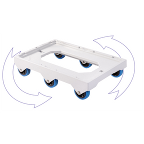 SOCLE GRIS 6 ROUES SILENC.AXE ACIER – Socle rouleur 6 roues – HygiRéa