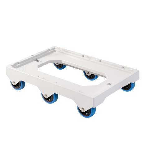 SOCLE GRIS 6 ROUES SILENC.AXE ACIER – Socle rouleur 6 roues – HygiRéa