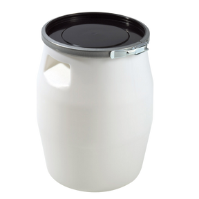 FUT 30 L BLANC COUV. GEN. METAL – Jerrican. fût. bonbonne – HygiRéa