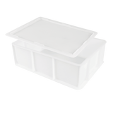 LOT DEMI BAP 12L BLC + COUVERCLE – Bac à pâtons – HygiRéa