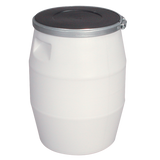 FUT 50 L BLANC COUV. GEN. METAL – Jerrican. fût. bonbonne – HygiRéa