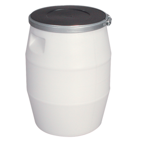 FUT 50 L BLANC COUV. GEN. METAL – Jerrican. fût. bonbonne – HygiRéa