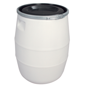 FUT 100 L BLANC COUV. GEN. METAL – Jerrican. fût. bonbonne – HygiRéa