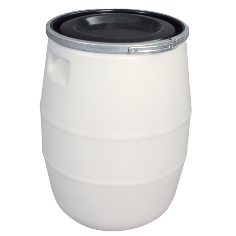 FUT 100 L BLANC COUV. GEN. METAL – Jerrican, fût, bonbonne – HygiRéa