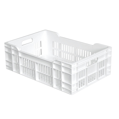 CAISSE 600X400 AJOUREE FP 40L BLANC – Caisse ajourée – HygiRéa