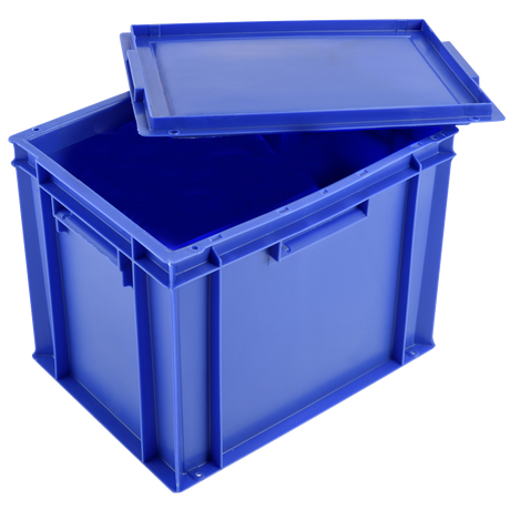 BAC PLEIN 400X300 27 L BLEU + COUV. – Bac renforcé – HygiRéa