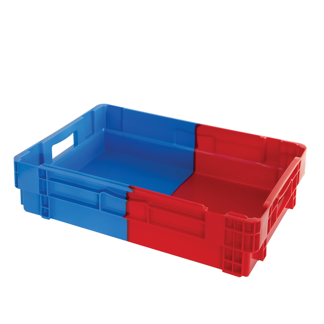 BAC BICOLORE 600X400 25L BLE/RGE – Bac renforcé – HygiRéa