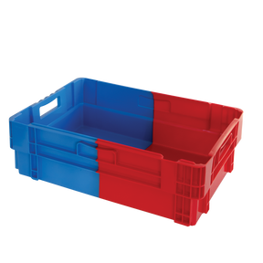 CAISSE BICOLORE 600X400 34L BLE/RGE – Caisse pleine – HygiRéa
