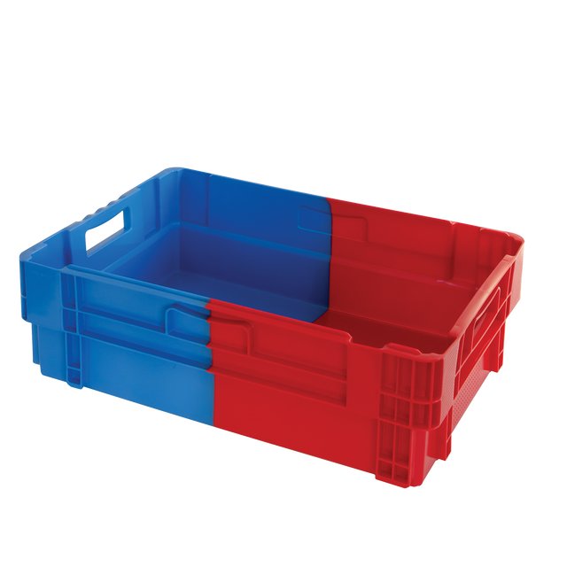 BAC BICOLORE 600X400 34L BLE/RGE – Bac renforcé – HygiRéa
