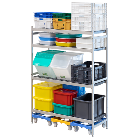 ETAGERE 4 NIV. ALU. L132XP56XH180 – Etagère, rayonnage – HygiRéa