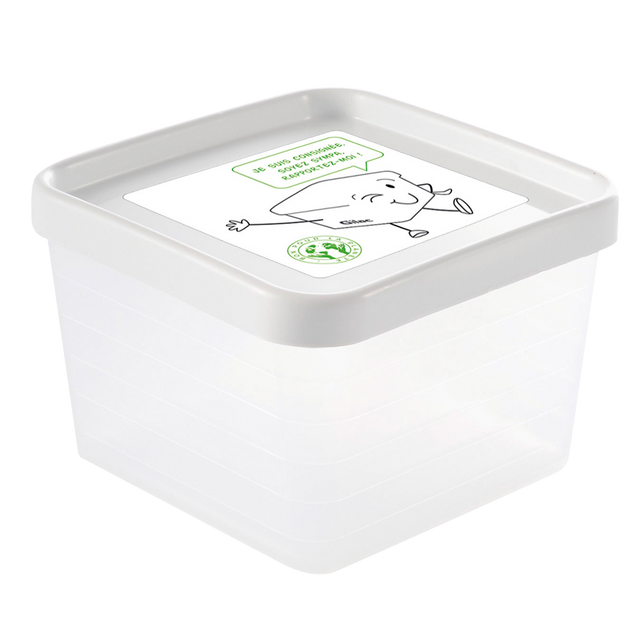LOT DE 12 BOITES 0.6L + COUV.BLANC – Boîte réutilisable – HygiRéa