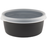 10 BOITES RONDES 1,2L NOIR+CV.TRP – Boîte réutilisable – HygiRéa