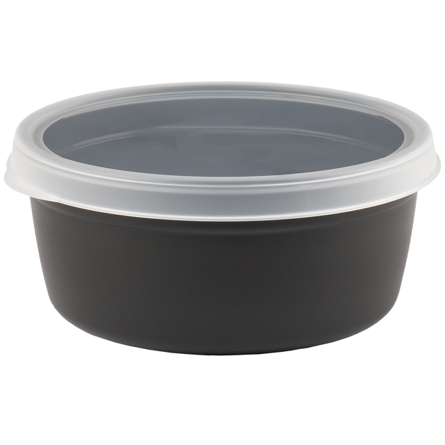10 BOITES RONDES 1,2L NOIR+CV.TRP – Boîte réutilisable – HygiRéa