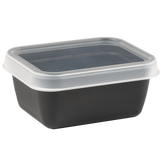 10 BOITES RECT. 0,4L NOIR + CV.TRP – Boîte réutilisable – HygiRéa