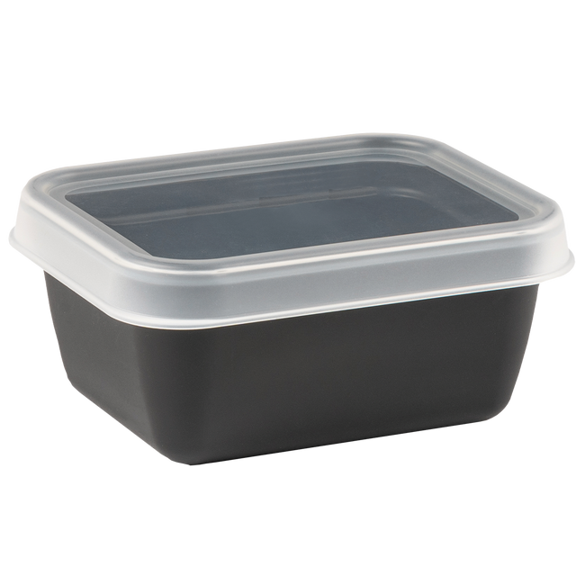 10 BOITES RECT. 0,4L NOIR + CV.TRP – Boîte réutilisable – HygiRéa