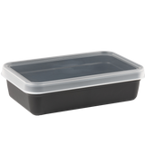 10 BOITES RECT. 0,95L NOIR + CV.TRP – Boîte réutilisable – HygiRéa