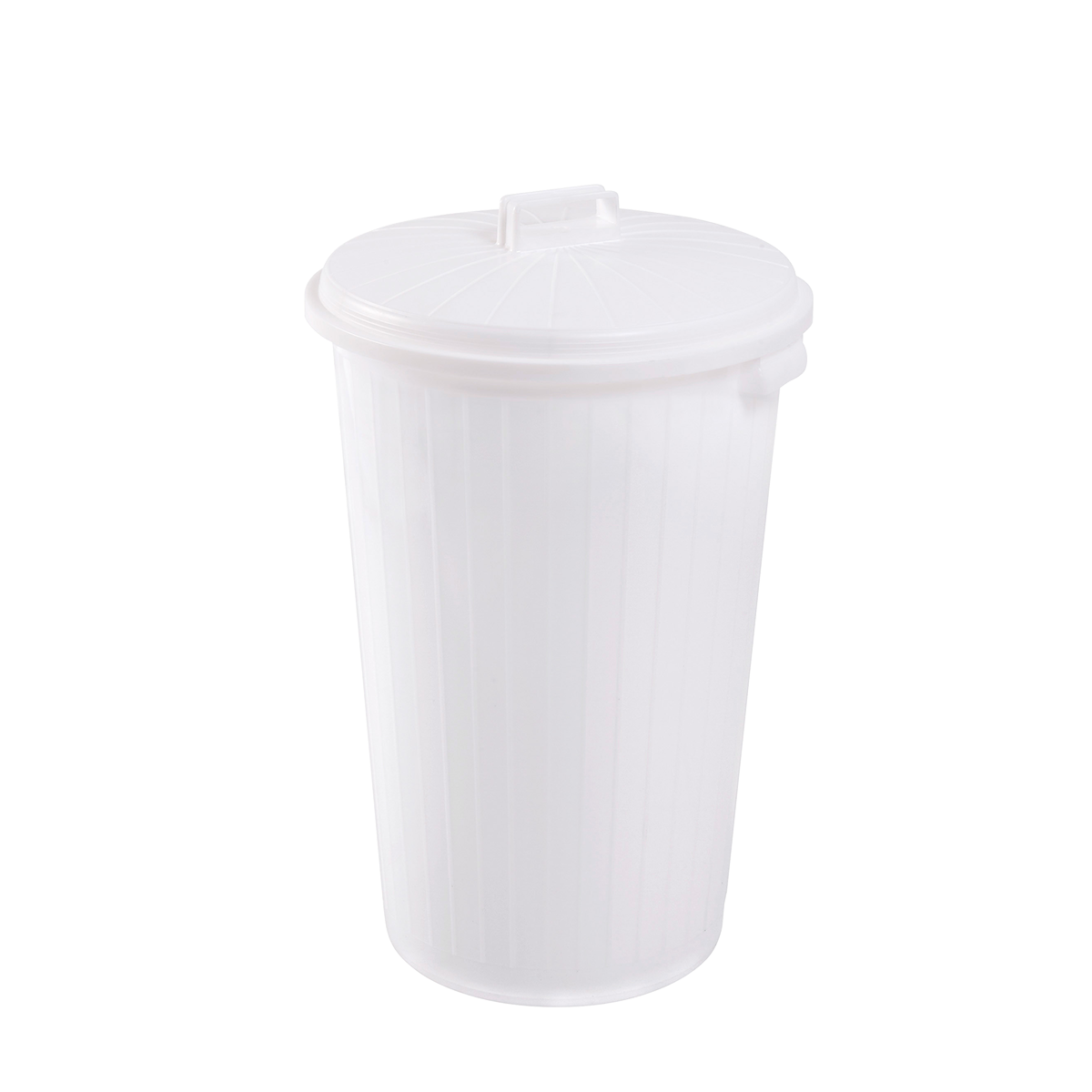 POUBELLE 35 L BLANC + COUVERCLE – Poubelle ronde – HygiRéa