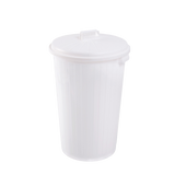 POUBELLE 35 L BLANC + COUVERCLE – Poubelle ronde – HygiRéa