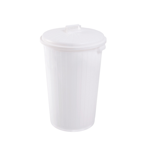 POUBELLE 35 L BLANC + COUVERCLE – Poubelle ronde – HygiRéa