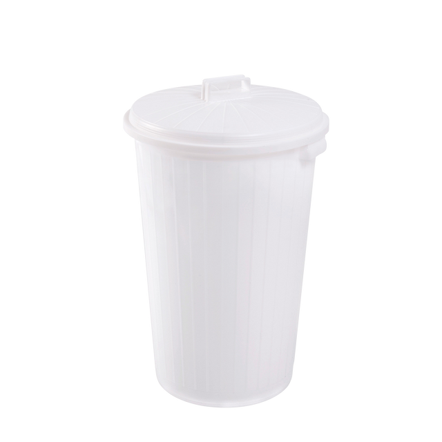 POUBELLE 35 L BLANC + COUVERCLE – Poubelle ronde – HygiRéa