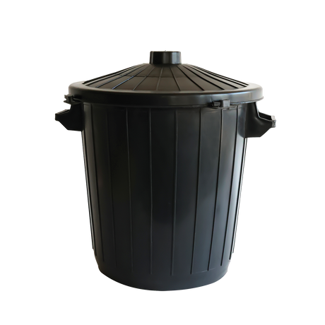 POUBELLE ECO + COUVERCLE 50L NOIR – Poubelle ronde – HygiRéa