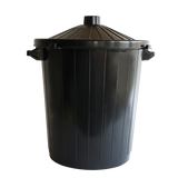 POUBELLE ECO + COUVERCLE 80L NOIR – Poubelle ronde – HygiRéa