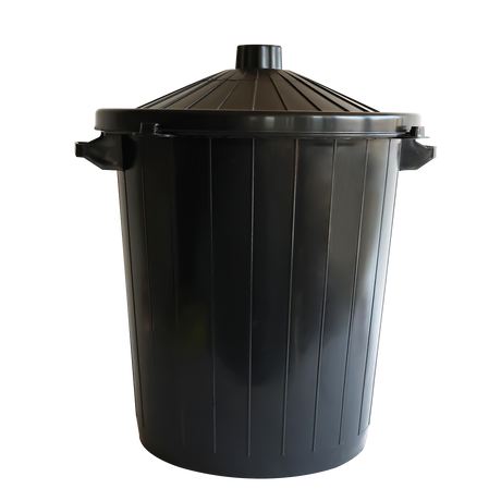 POUBELLE ECO + COUVERCLE 80L NOIR – Poubelle ronde – HygiRéa