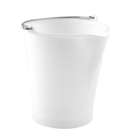 SEAU ROND 12 L BLANC + BEC VERSEUR – Seau – HygiRéa