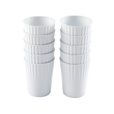 LOT DE 10 GOBELETS 22CL BLANC – Vaisselle réutilisable – HygiRéa