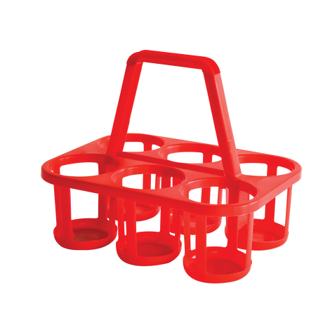 PORTE BOUTEILLE 6X1L ROUGE – Panier – HygiRéa
