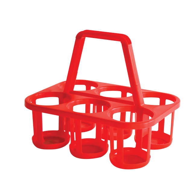 PORTE BOUTEILLE 6X1L ROUGE – Panier – HygiRéa