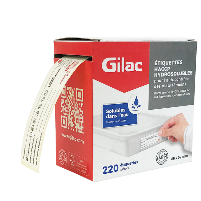 220 ETIQUETTES HACCP HYDROSOLUBLES – Marqueurs pour plastique – HygiRéa