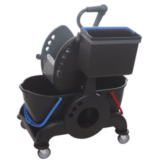 GIOTTO BLACK seau bi-bac 15/15 litres PRESS S – Chariots de Lavage – HygiRéa