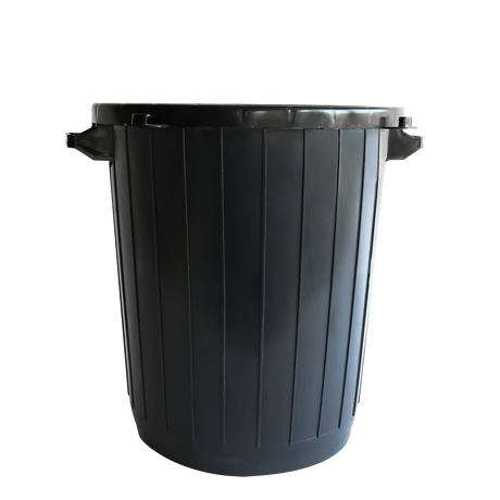 POUBELLE ECO 80L SANS COUV NOIR – Poubelle ronde – HygiRéa