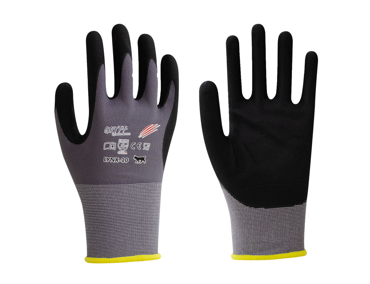 Gant nylon / nitrile anti-coupure A contact alimentaire