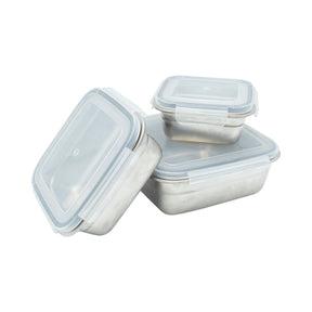 Boîtes inox réemployables avec couvercles à clipser – Vaisselle Réemployables – HygiRéa
