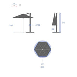Parasol déporté rond MANOA 3M – Parasols – HygiRéa