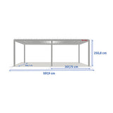 PERGOLA ELECTRIQUE EVORA 6 x 3,6 M ALUMINIUM BLANC
